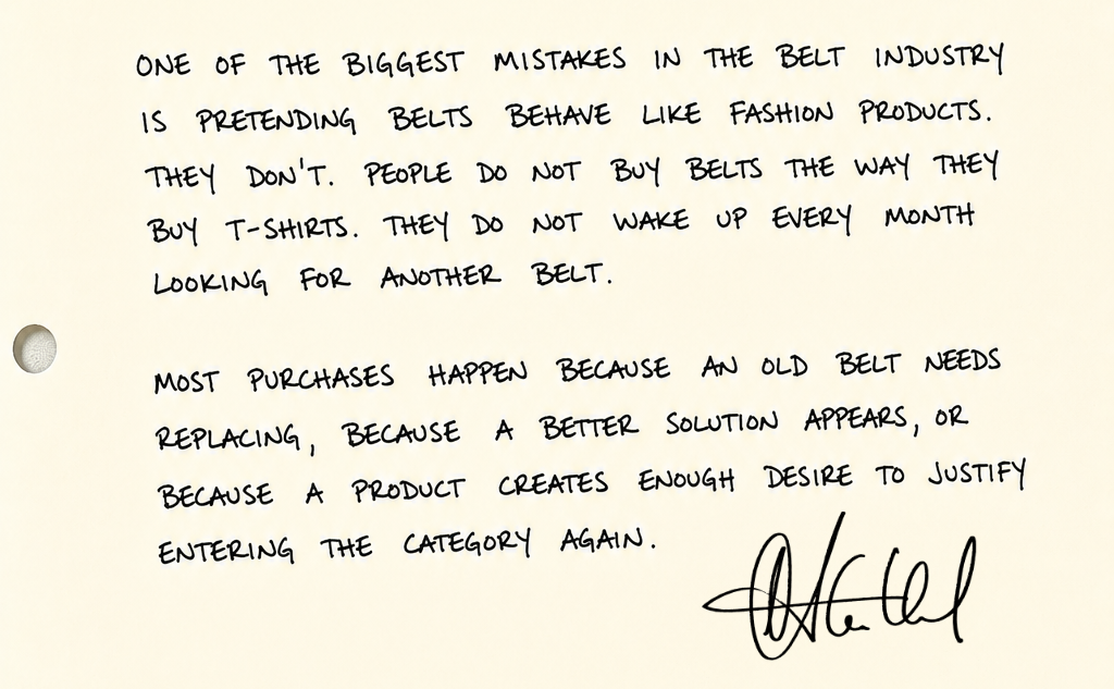 "THE BELT ONCE A YEAR"